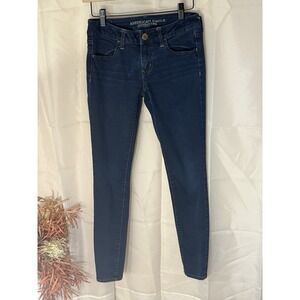 American Eagle Sz 4 Jegging Super Stretch X4 Skinny Jeans Modern Dark Wash
